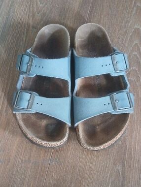 Kids Light Blue Birkenstock Arizona Slides